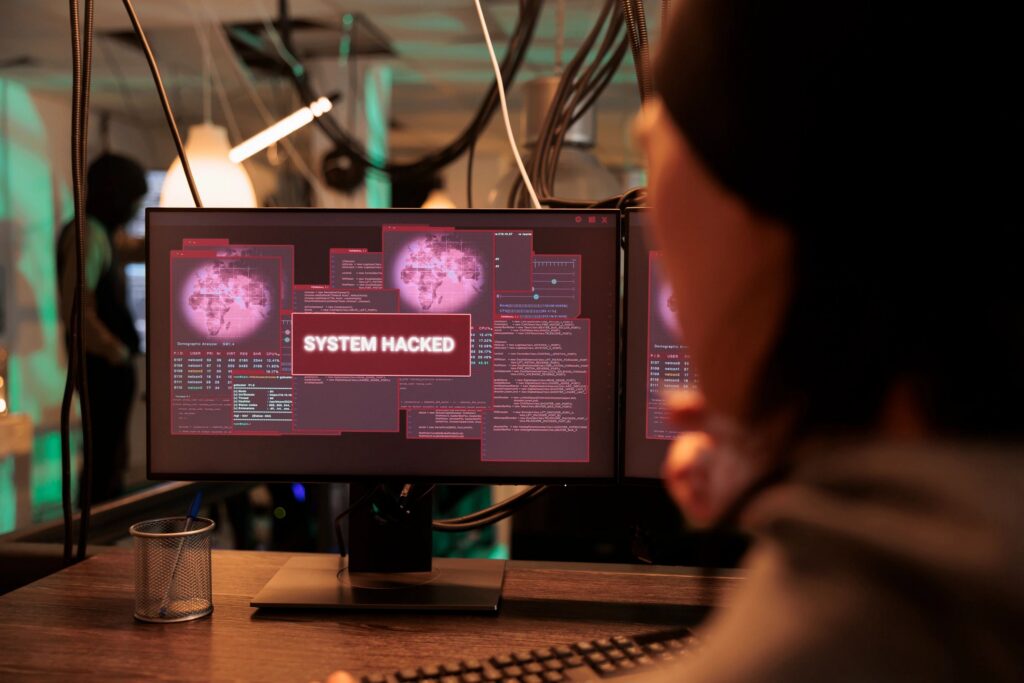 Cybersecurity alert displayed on enterprise monitoring screen